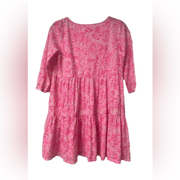 NWOT Lilly Pulitzer Mini Geanna Dress Tiered Pink/White Print Size - Picture 7 of 7